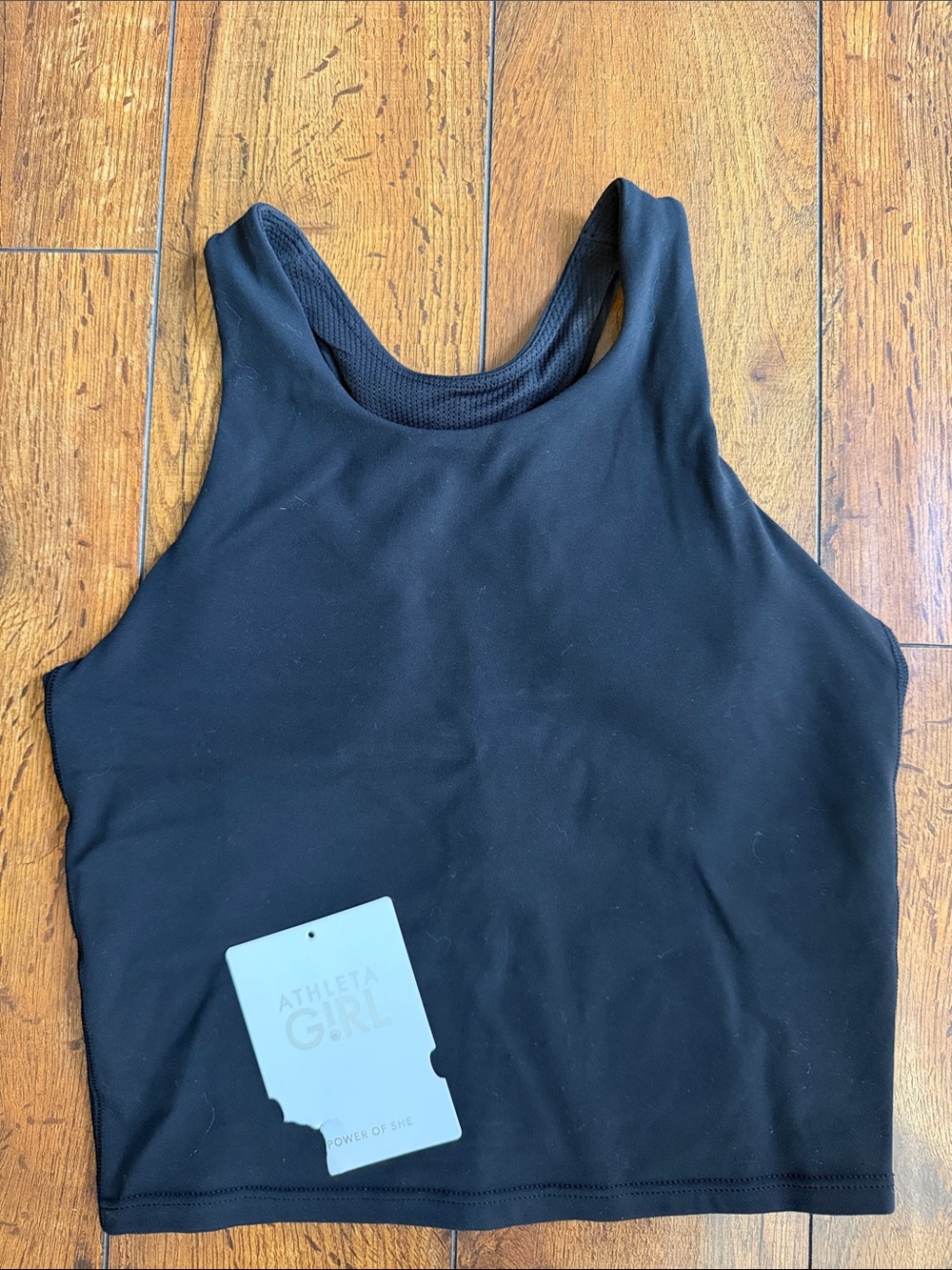 Athleta Black High-Neck Crop Tank